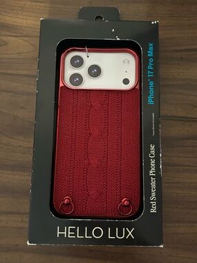 New iPhone 17 Pro Max Burgundy Red Christmas Holiday Sweater Phone Case